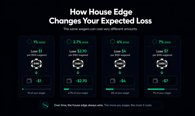 How house edge changes your expected loss